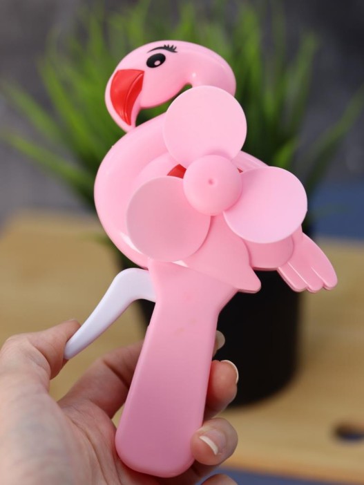 Портативный механический ручной вентилятор «Flamingo» (14,5х7,5х4 см), mix 