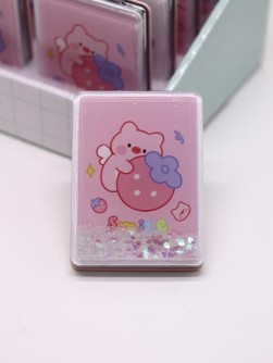 Зеркало шейкер раскладное "Pig and strawberry", розовое, 8*6 см