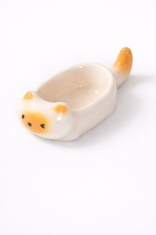 Набор керамических соусников 8шт. "Оранжевый котик", белый (10х4,5х2,5 см)