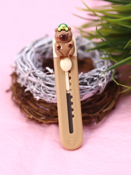 Канцелярский нож &quot;Capybara turtle&quot;, brown 