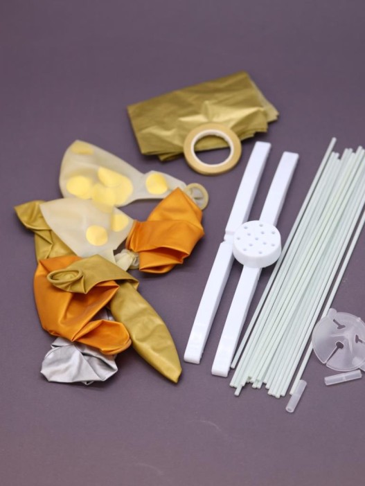 Набор воздушных шаров 7 шт. + стойка 110 см &quot;Golden glow&quot; 