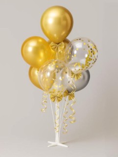 Набор воздушных шаров 7 шт. + стойка 110 см &quot;Golden glow&quot;
