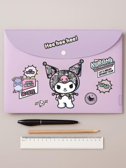 Папка-конверт на кнопке А4 &quot;Куроми-1&quot;, 160 мкм, пластик 