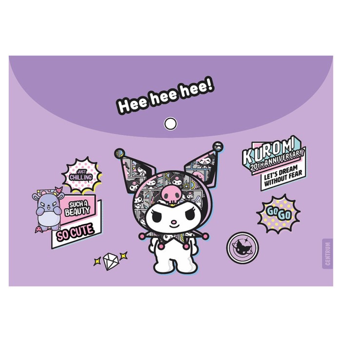 Папка-конверт на кнопке А4 &quot;Куроми-1&quot;, 160 мкм, пластик 