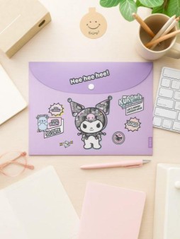 Папка-конверт на кнопке А4 "Куроми-1", 160 мкм, пластик