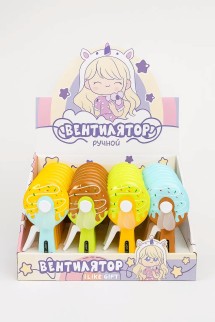 Портативный механический ручной вентилятор «Bagel», mix, шоу-бокс 24 шт.