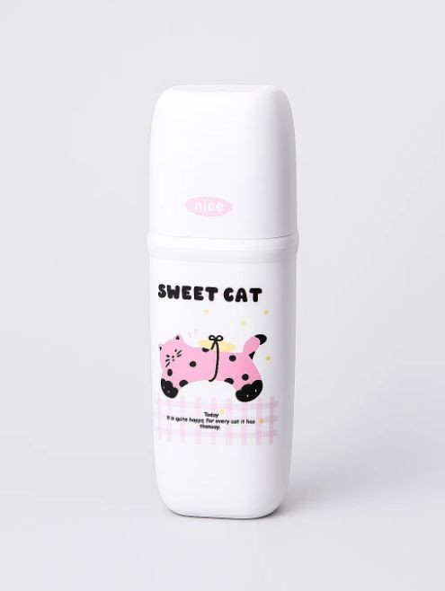 Контейнер для зубных щеток / кистей "Nice plaid", pink, пластик (7*5*20.5 см) 