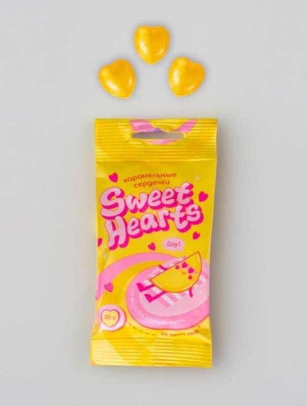 Карамель &quot;Sweet Hearts&quot; 30гр флоупак (дыня) ср.г. до 28.01.26 