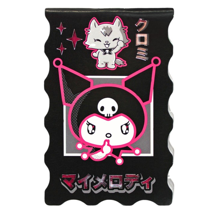 Блокнот фигурный А7 "Куроми-2", 40л, на скрепке, тиснение серебряной фольгой 