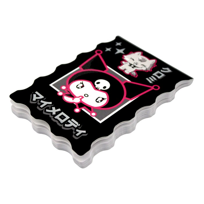 Блокнот фигурный А7 "Куроми-2", 40л, на скрепке, тиснение серебряной фольгой 