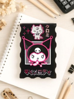 Блокнот фигурный А7 "Куроми-2", 40л, на скрепке, тиснение серебряной фольгой