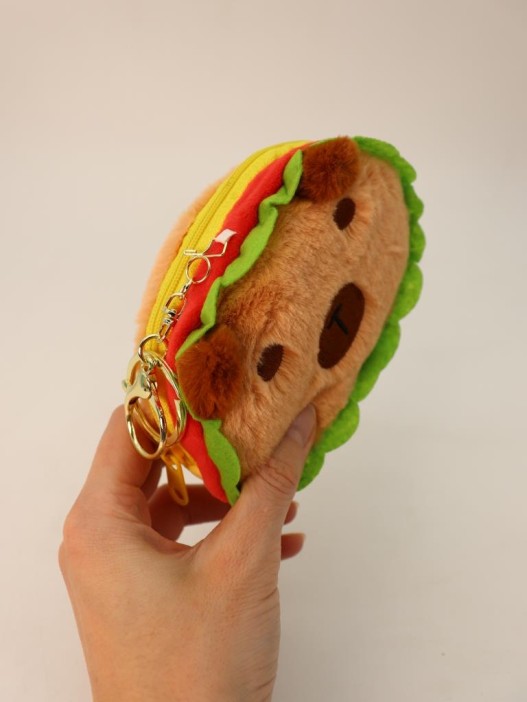 Плюшевый брелок - кошелек &quot;Capyhamburger&quot;, mix 