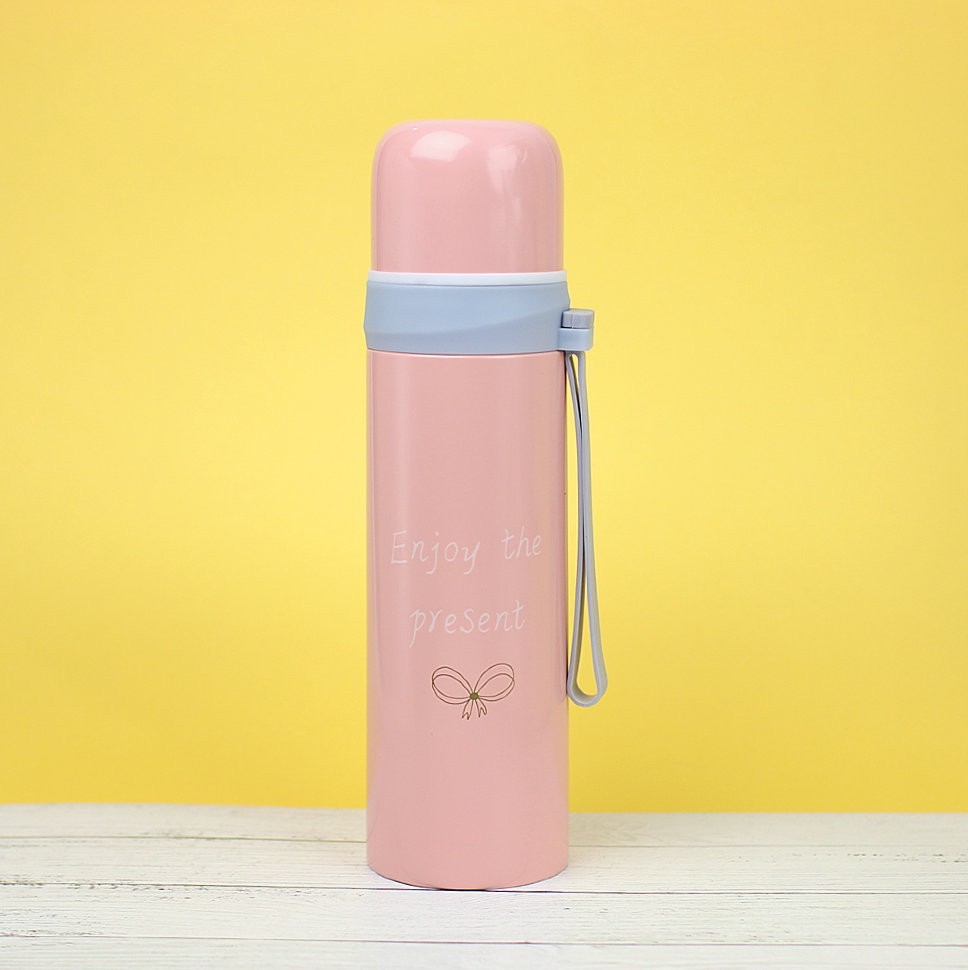 M-2781W Термос "Enjoy the present", pink (500ml)