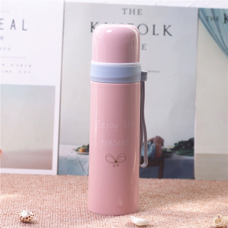 M-2781W Термос "Enjoy the present", pink (500ml)