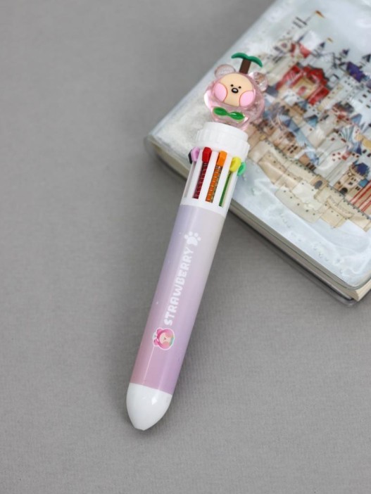 Разноцветная ручка 10 в 1 &quot;Crystal Dudu Bear, purple pen&quot; 