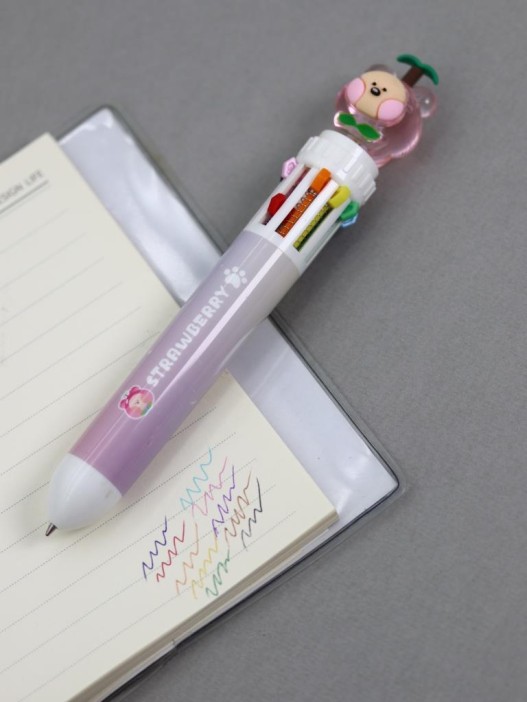 Разноцветная ручка 10 в 1 &quot;Crystal Dudu Bear, purple pen&quot; 
