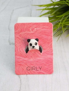Кольцо акриловое GIRLY &quot;Panda&quot;, white (d=1,7 см)