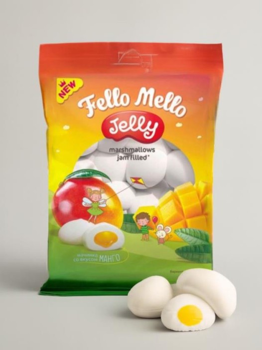 Жевательный зефир c начинкой &quot;FELLO MELLO&quot; JELLY СО ВКУСОМ МАНГО, 55 гр 