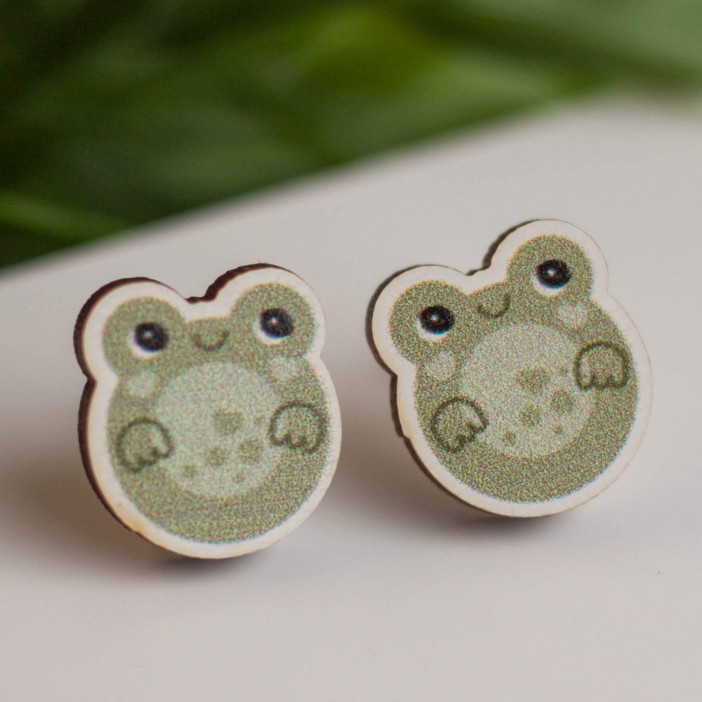 Серьги ECO из дерева TWO FROGS 