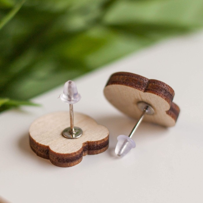 Серьги ECO из дерева TWO FROGS 