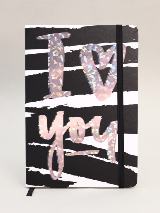 Блокнот (А5) &quot;I love you metallic&quot;, black (14.5*21) 