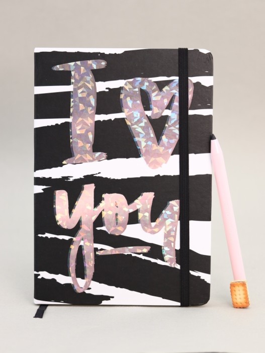Блокнот (А5) &quot;I love you metallic&quot;, black (14.5*21) 