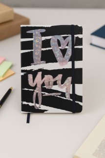Блокнот (А5) "I love you metallic", black (14.5*21)
