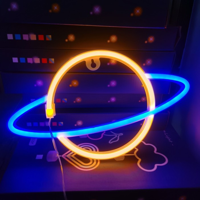 Неоновый подвесной ночник «Planet», USB, свечение mix (35х13 см) 