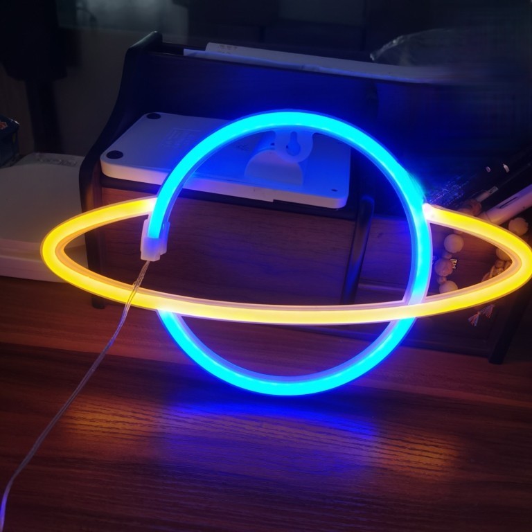 Неоновый подвесной ночник "Планета", USB, свечение микс (35х13 см)