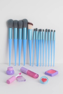 Набор кистей для макияжа "Magic 13", 13 кистей, blue