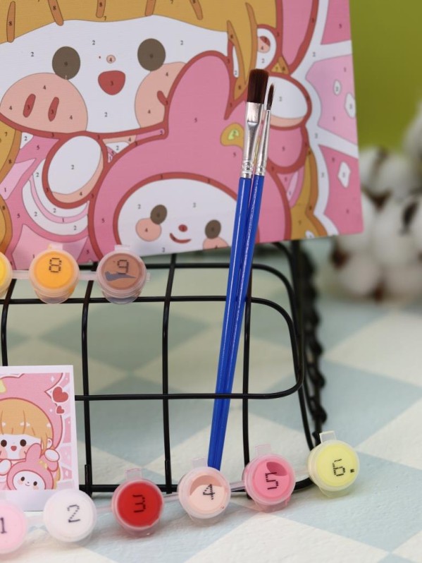 Картина по номерам на подрамнике Draw Me! "Рыжая девушка", (20*20 см)
