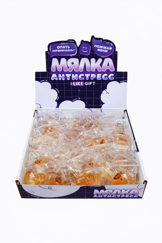 Мялка-антисресс "Лицо капибары", шоу-бокс 40 шт. 