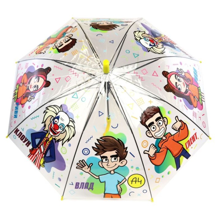 Прозрачный зонт для детей &quot;Влад А4-2&quot;, полуавтоматический (L=68 см, D=84 см) 