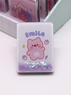 Зеркало шейкер раскладное &quot;Smile pig&quot;, белое, 8*6 см