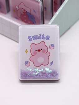 Зеркало шейкер раскладное "Smile pig", белое, 8*6 см
