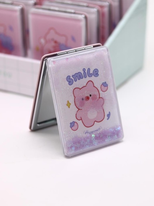 Зеркало шейкер раскладное &quot;Smile pig&quot;, белое, 8*6 см 