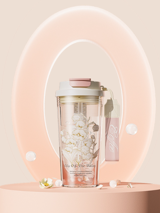 Тамблер &quot;Coffee nearby&quot;, pink (600 мл) 