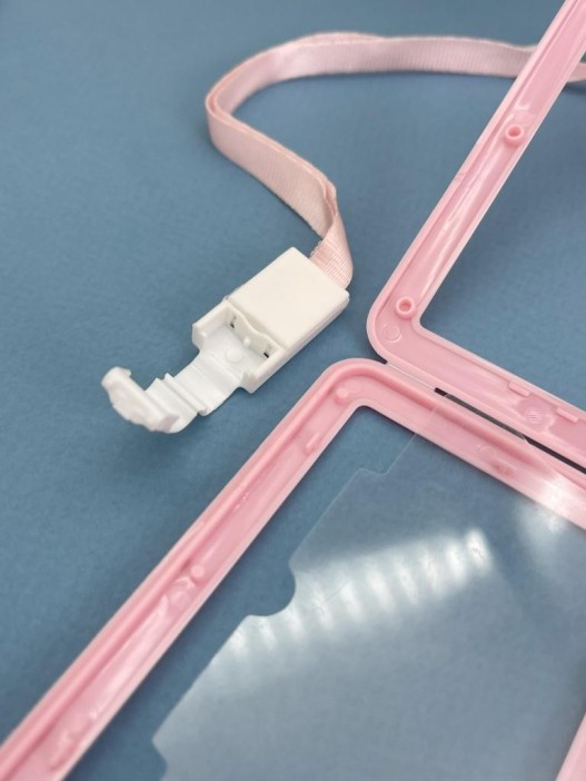 Держатель для карт с шнурком &quot;Clear color&quot;, pink (11*7 см) 