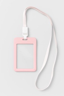 Держатель для карт с шнурком &quot;Clear color&quot;, pink (11*7 см)