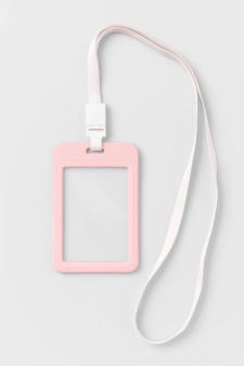 Держатель для карт с шнурком "Clear color", pink (11*7 см)