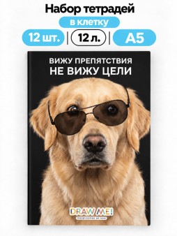Тетрадь в клетку А5 Draw Me! 12шт. "Не вижу цели", 12 л.