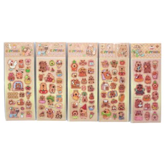 Наклейки бумажные &quot;Капибара&quot;, 18.5*7 см, mix