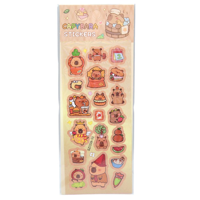 Наклейки бумажные &quot;Капибара&quot;, 18.5*7 см, mix 