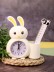 Часы-будильник с подставкой для канцелярии «Bunny Buzz», white