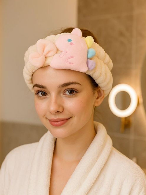 Повязка на голову GIRLY "Colorful dino", beige 