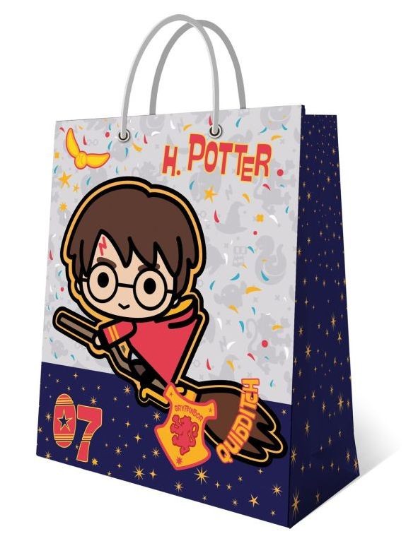 Harry Potter. Пакет подарочный большой (белый с синим), 335*406*155 мм (чиби) 