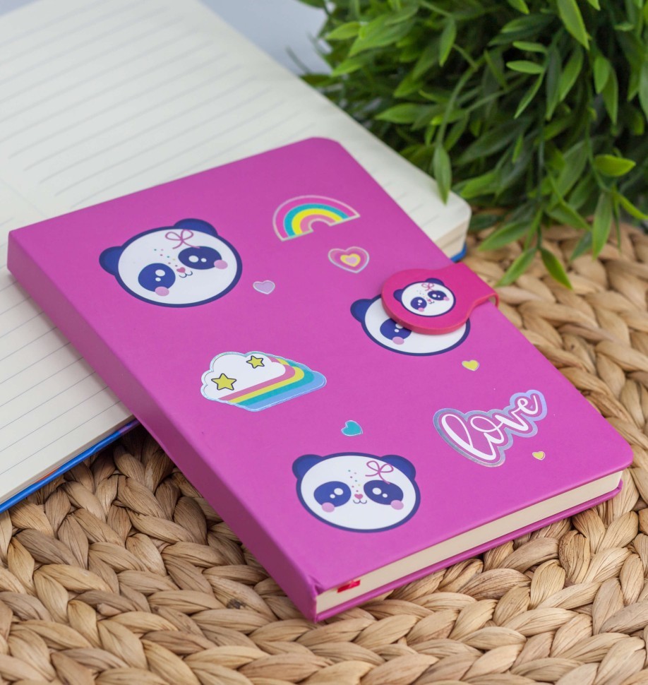 Блокнот (B6) "Cute panda head", pink (13*18)