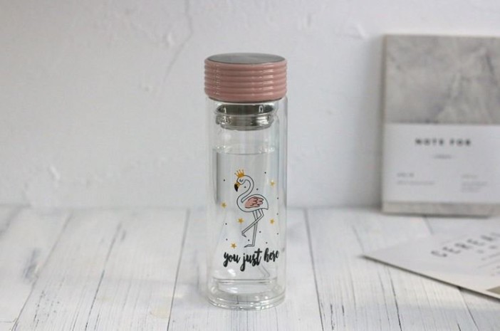 Бутылка &quot;You just here&quot; flamingo white 