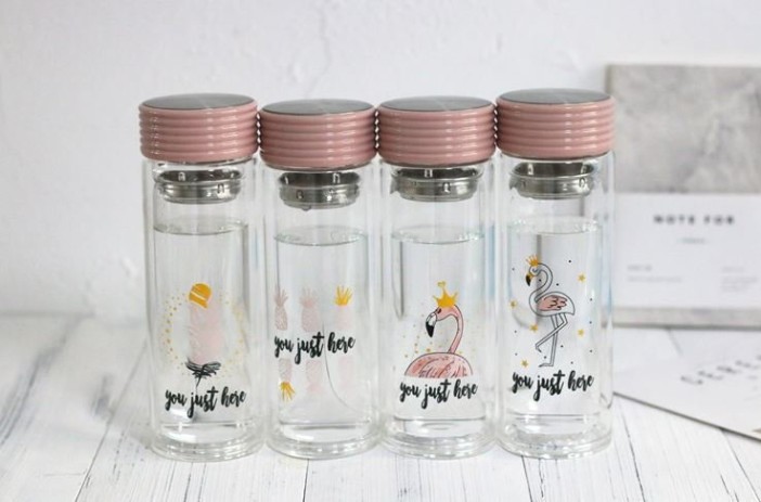 Бутылка &quot;You just here&quot; flamingo white 