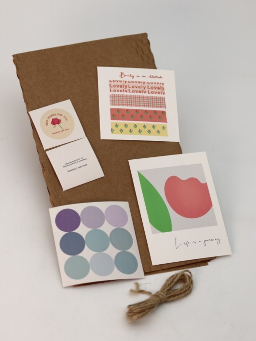 Упаковочный набор д/подарков (2 листа+лента+открытка+5 наклеек) &quot;Autumn whisper&quot;,40x50 см 